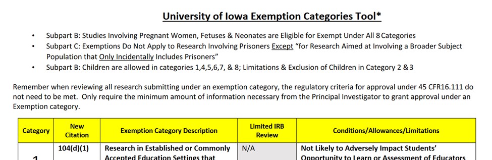 exemption tool