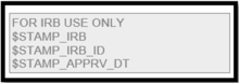 Incomplete IRB approval stamp example