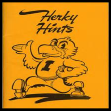 Herky the Hawkeye says "Herky Hints"